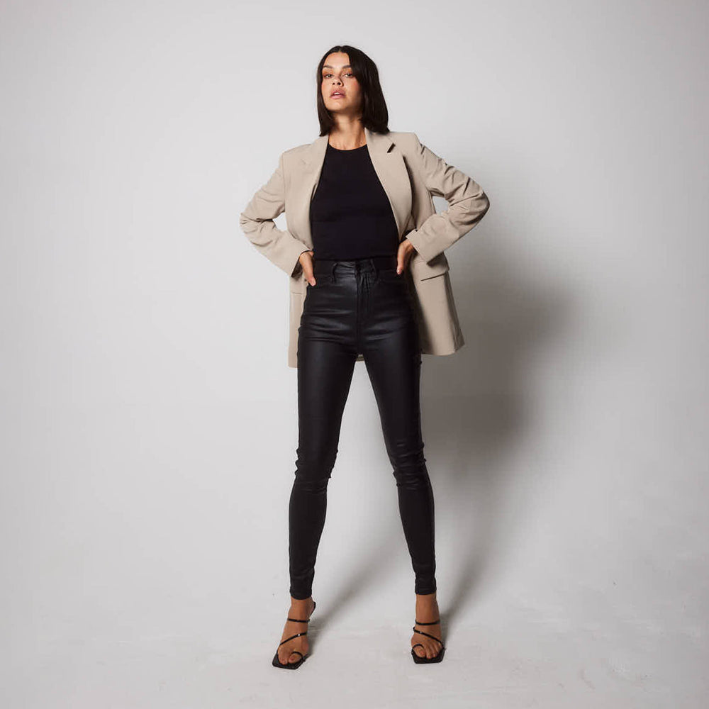 Coated Jeans - Black