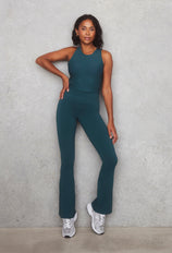 Empower Flare Leggings - Deep Forest