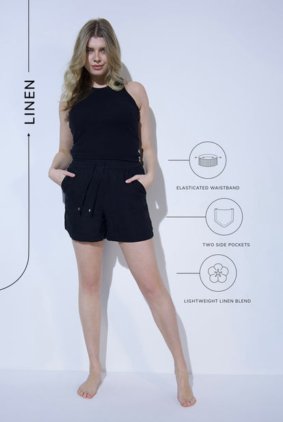 Everyday Linen Shorts - Black