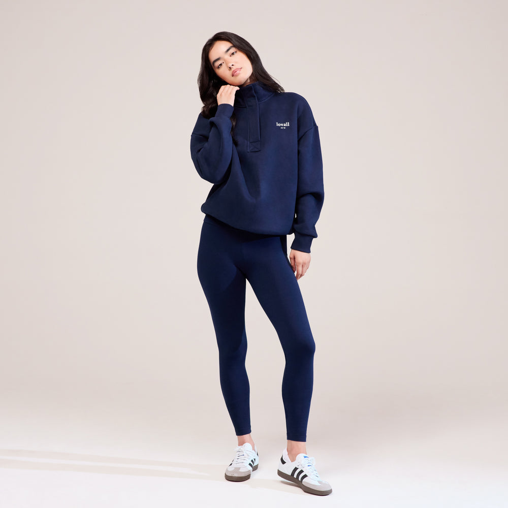 Everyday High Waisted Leggings - Navy Blue