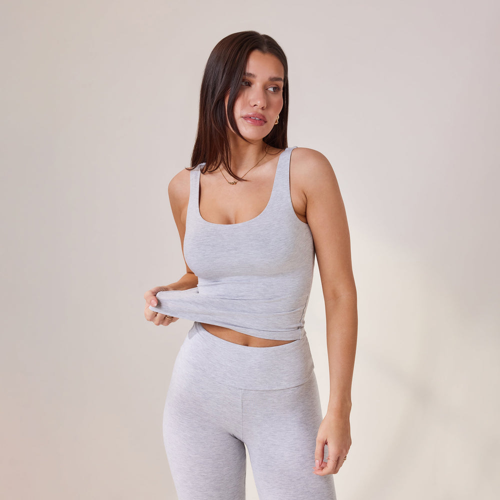 Lightweight Everyday Tank Top - Light Grey Marl