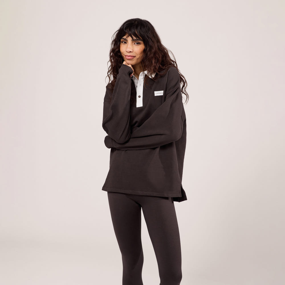 Polo Top - Black Coffee