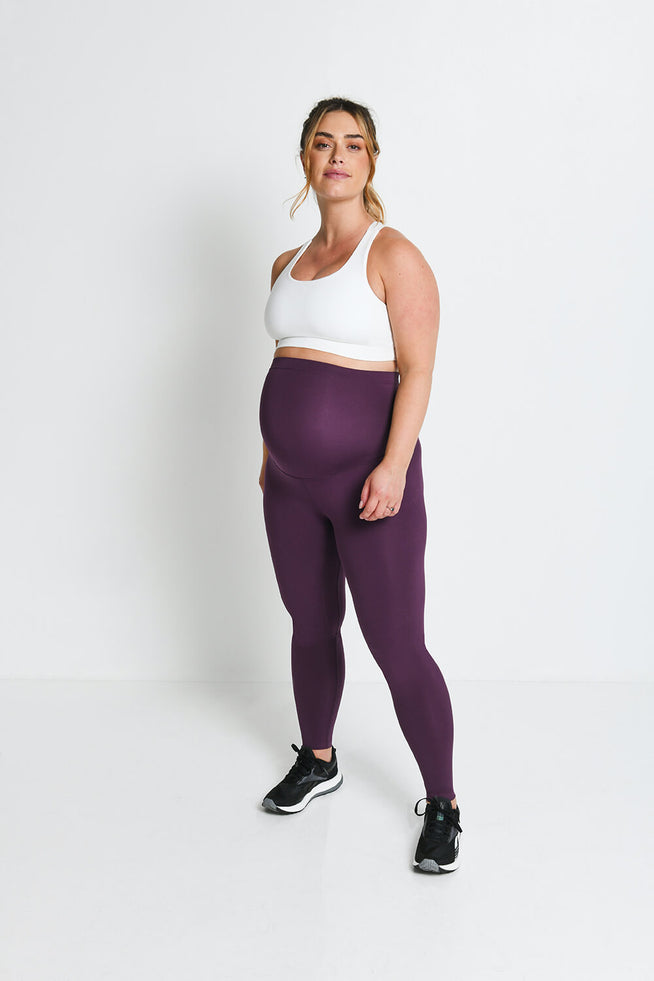 Maternity Focus Sports Leggings - Mulberry Plum