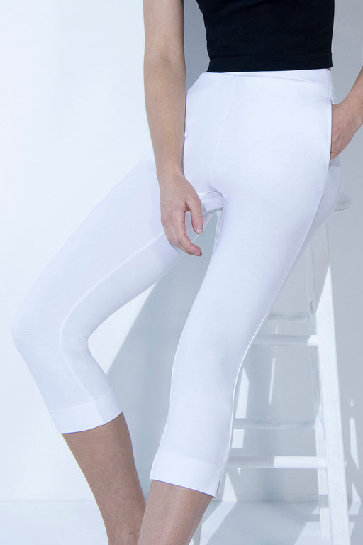 Crop Stretch Trouser--White