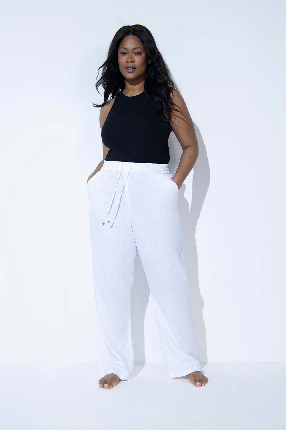 Grey Solid Straight Fit Linen Trousers (BOFLEX) | Celio