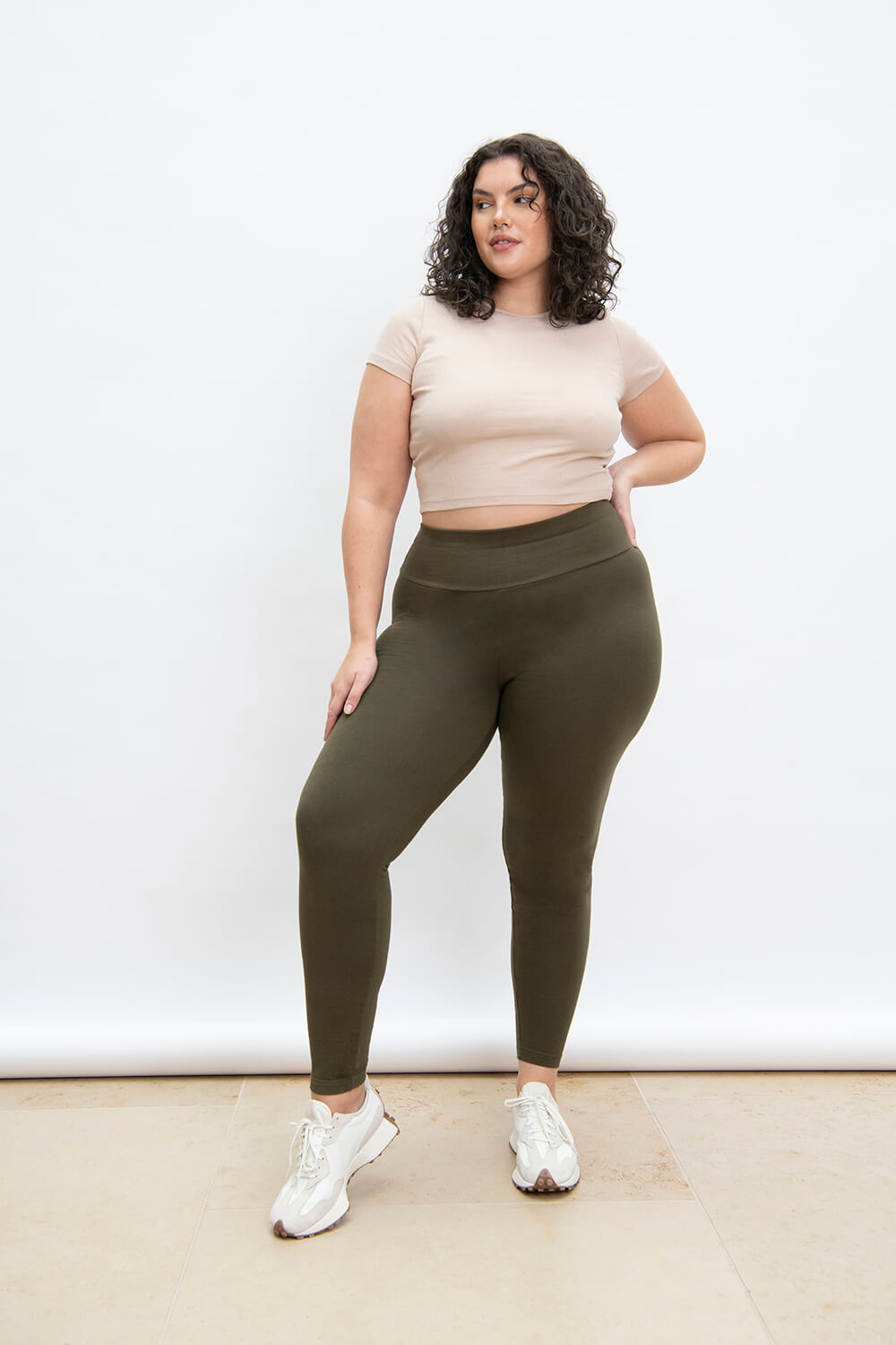 Khaki hot sale legging pants