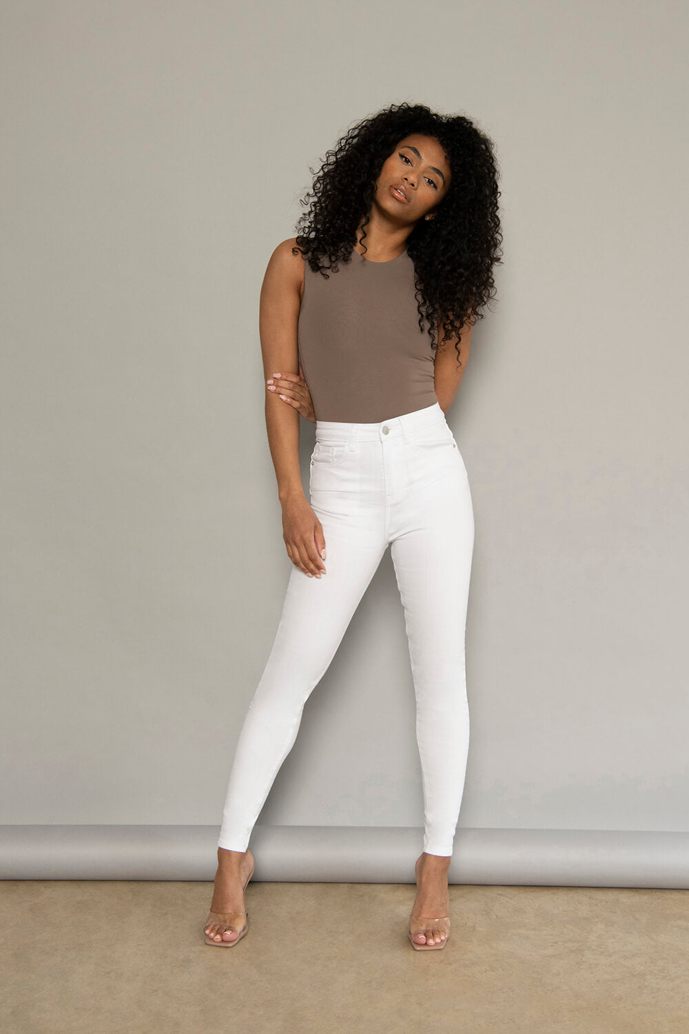 High rise outlet white jeggings