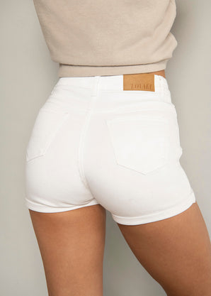 Curve Denim Shorts - White