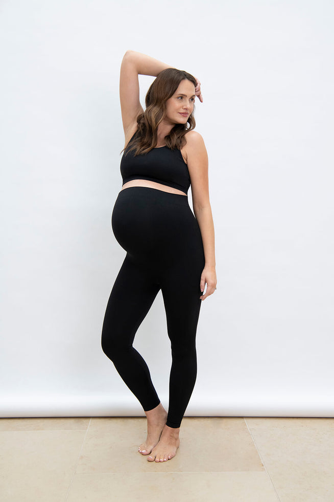 Black Maternity Gym Wear Leggings, The Lorena