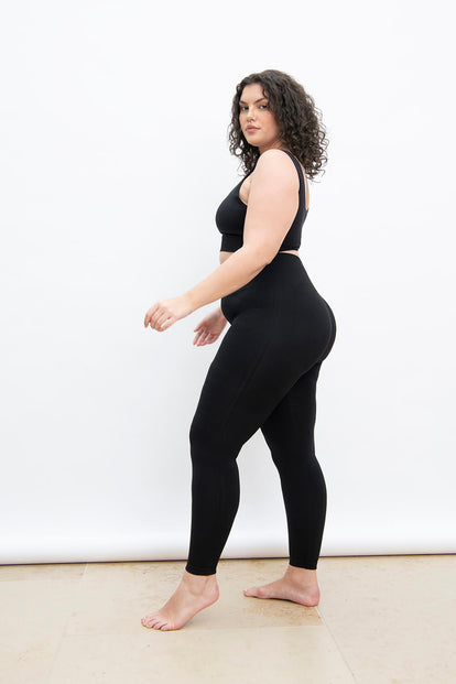 Women's Plus Size High Waisted Seamless Fleece Yoga Pants Leggings Black  2XL 3XL 
