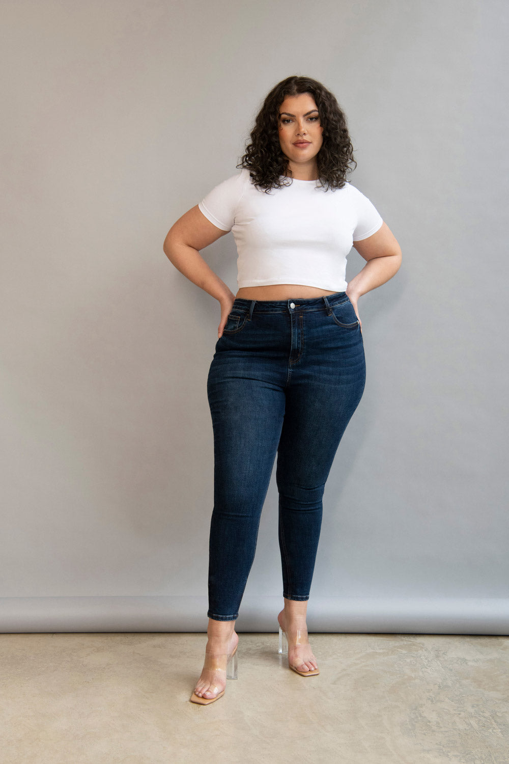 Plus size dark blue clearance jeans