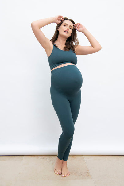 Enerful Women's Maternity Workout Leggings Over The Belly Pregnancy Active Wear  Athletic Yoga Pants with Pockets 2PCS Black Dark Brown Large - Yahoo  Shopping