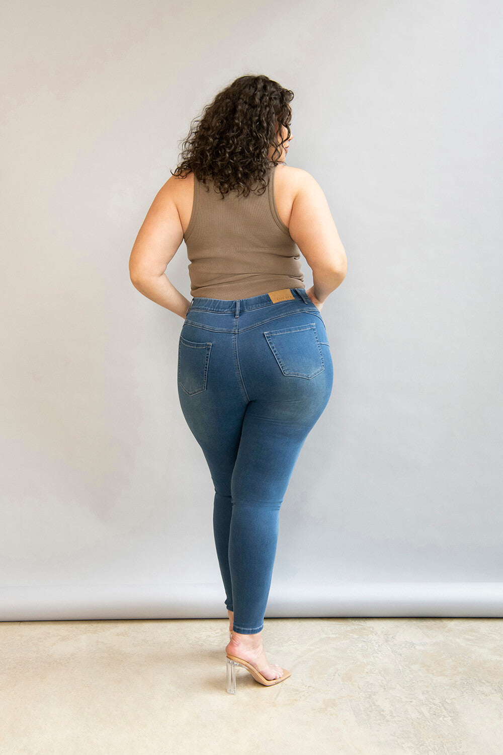 Plus size store ankle grazer jeans