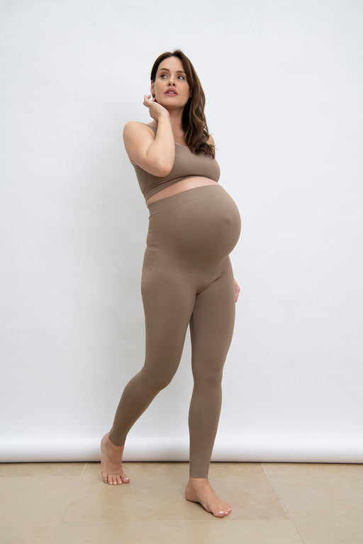 Ultimate Seamless Maternity Leggings--Oatmeal Beige