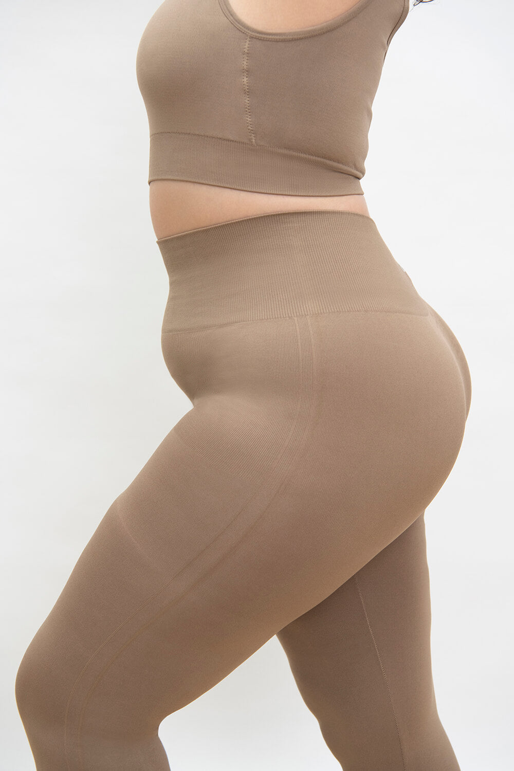 Curve Ultimate High Waisted Seamless Leggings - Oatmeal Beige