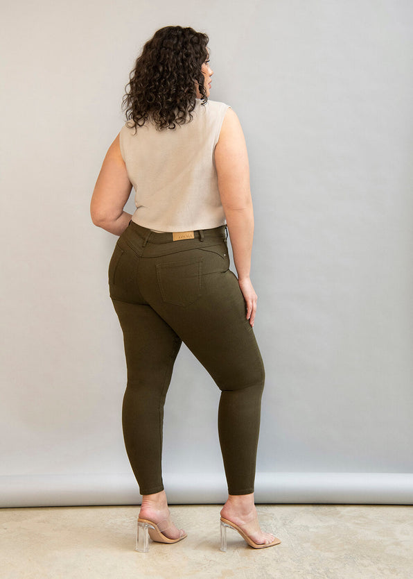 Bottle Green Regular Fit Jeggings