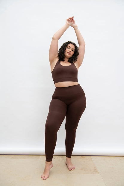 Plus Size Chocolate Brown Ultimate High Waisted Seamless Leggings