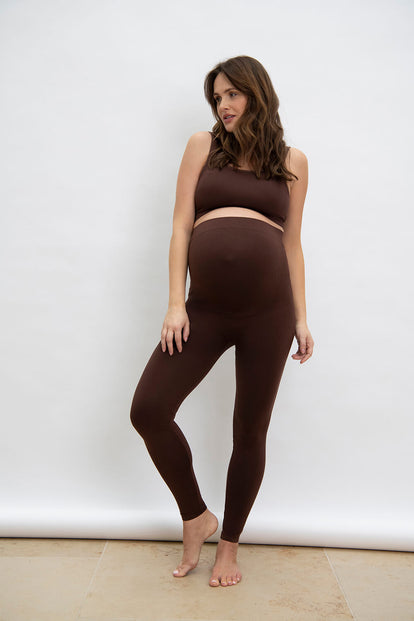 Chocolate Brown Ultimate Seamless Maternity Leggings
