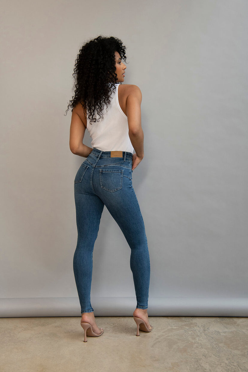 Lift & Shape Mid Blue Jeans - LOVALL