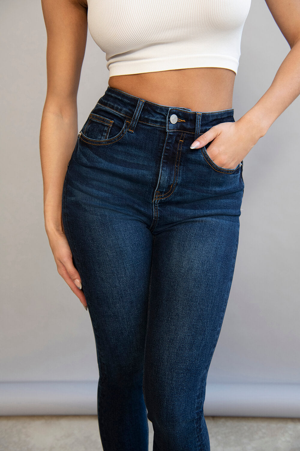 High waisted lift sales and shape jeans