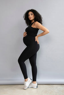 Long Maternity Leggings - black, Maternity