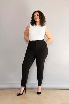 black and white cigarette trousers The composition is 98% cotton and 2% elastane New FIT - Cigarette Pants