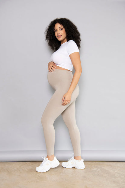 Maternity Leather Look PU leggings Over The Bump Size 14 L