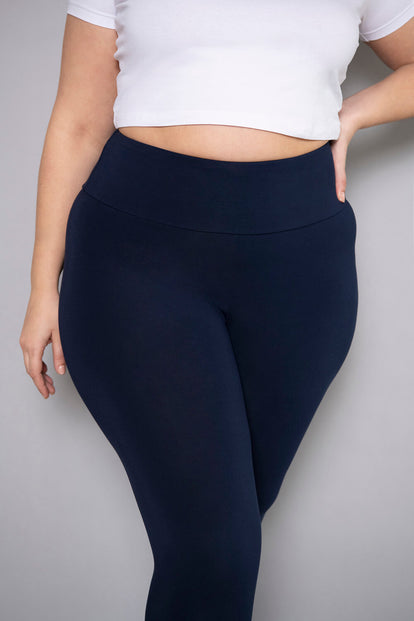 Curve Cropped Lightweight Leggings - Navy