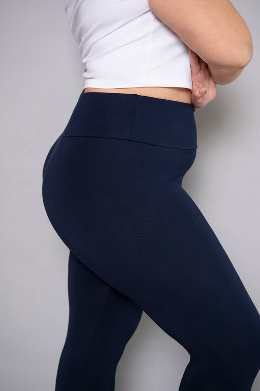 Curve Cropped Lightweight Leggings--Navy