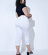 Curve Crop Stretch Trousers - White