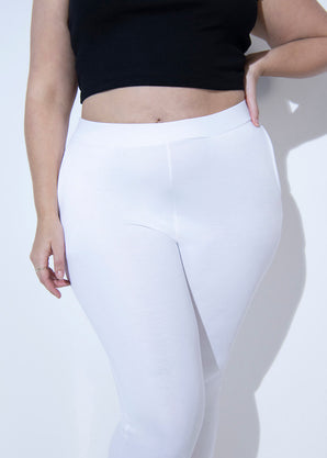Curve Crop Stretch Trousers - White