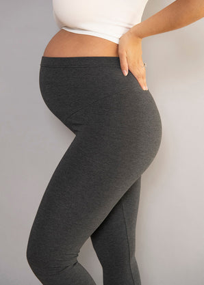 Dark Grey Classic Full Length Maternity Leggings