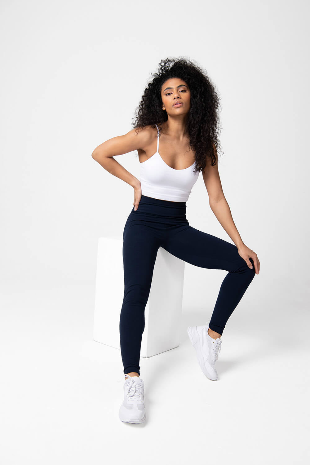 Women's Navy Blue Sports Leggings - Stay Comfortable and Stylish |  Sportsqvest