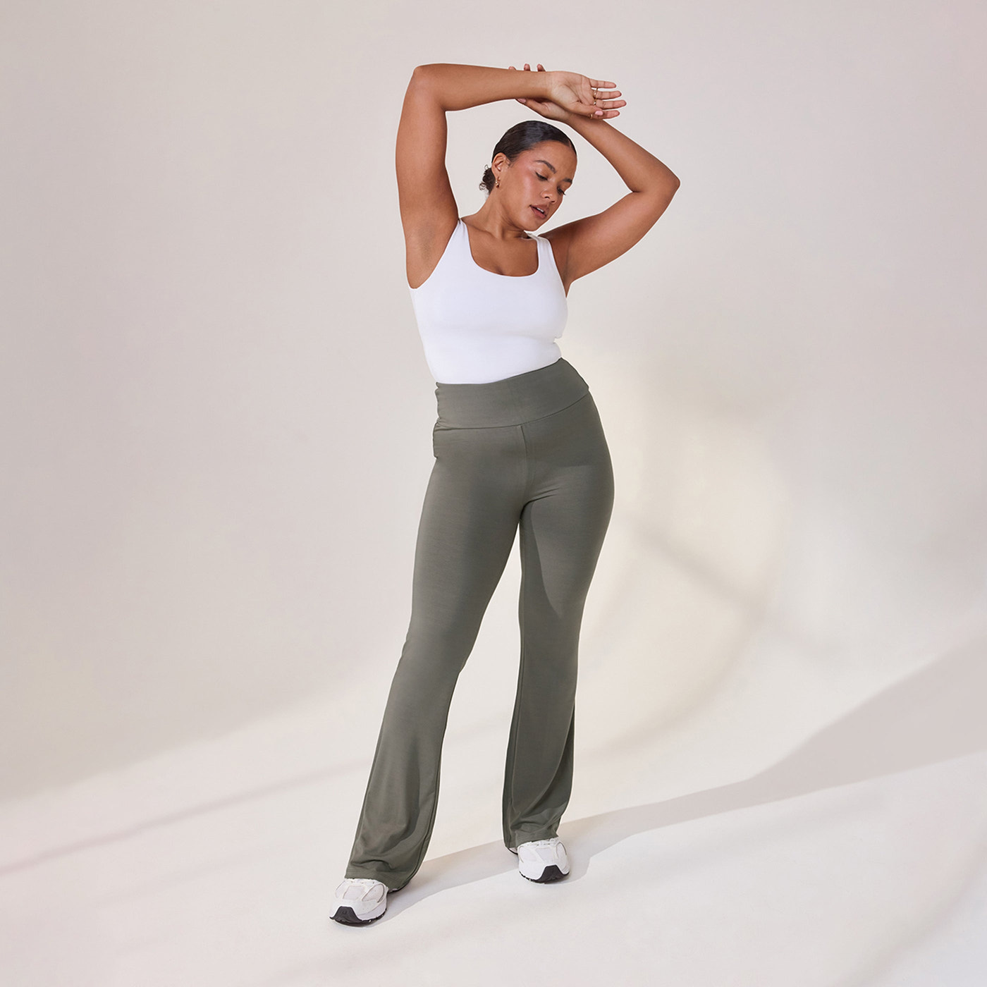 Curve Lightweight Flare Leggings - Slate Green