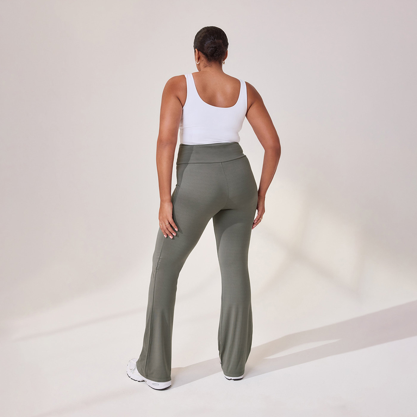 Curve Lightweight Flare Leggings - Slate Green