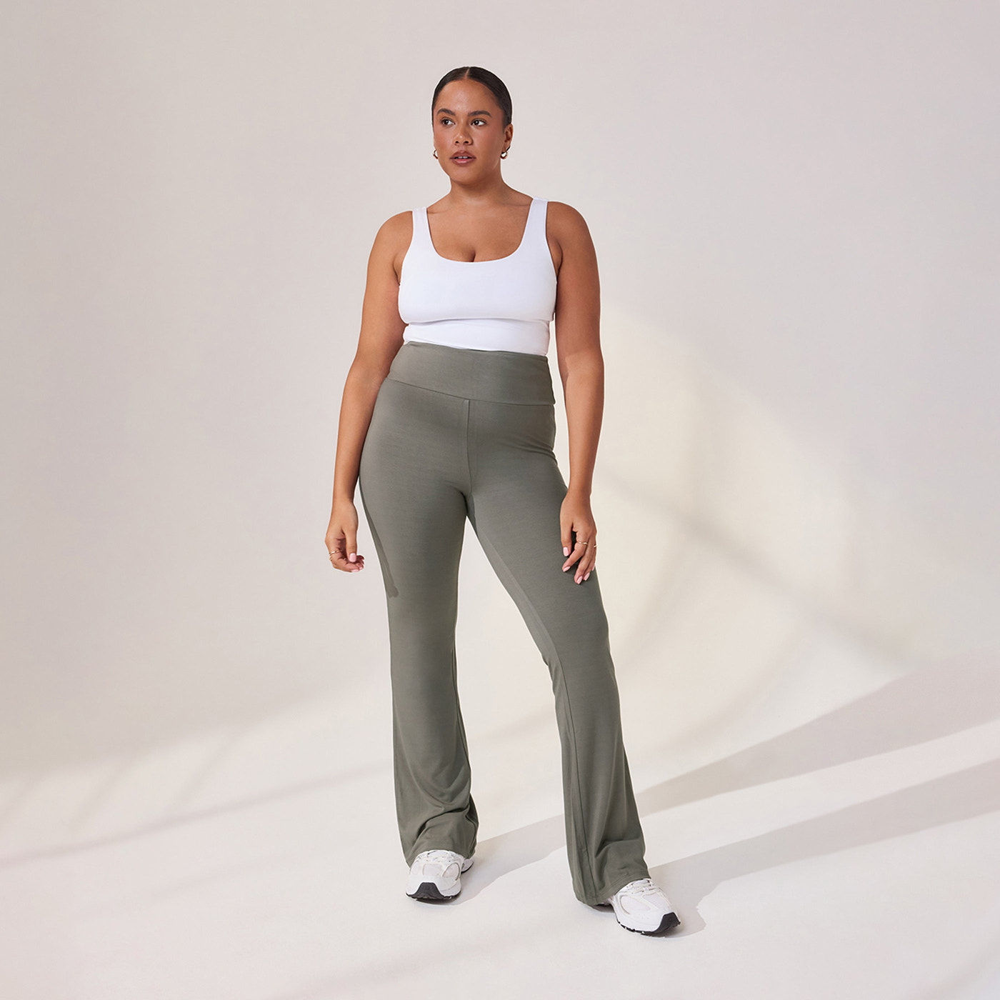 Curve Lightweight Flare Leggings - Slate Green