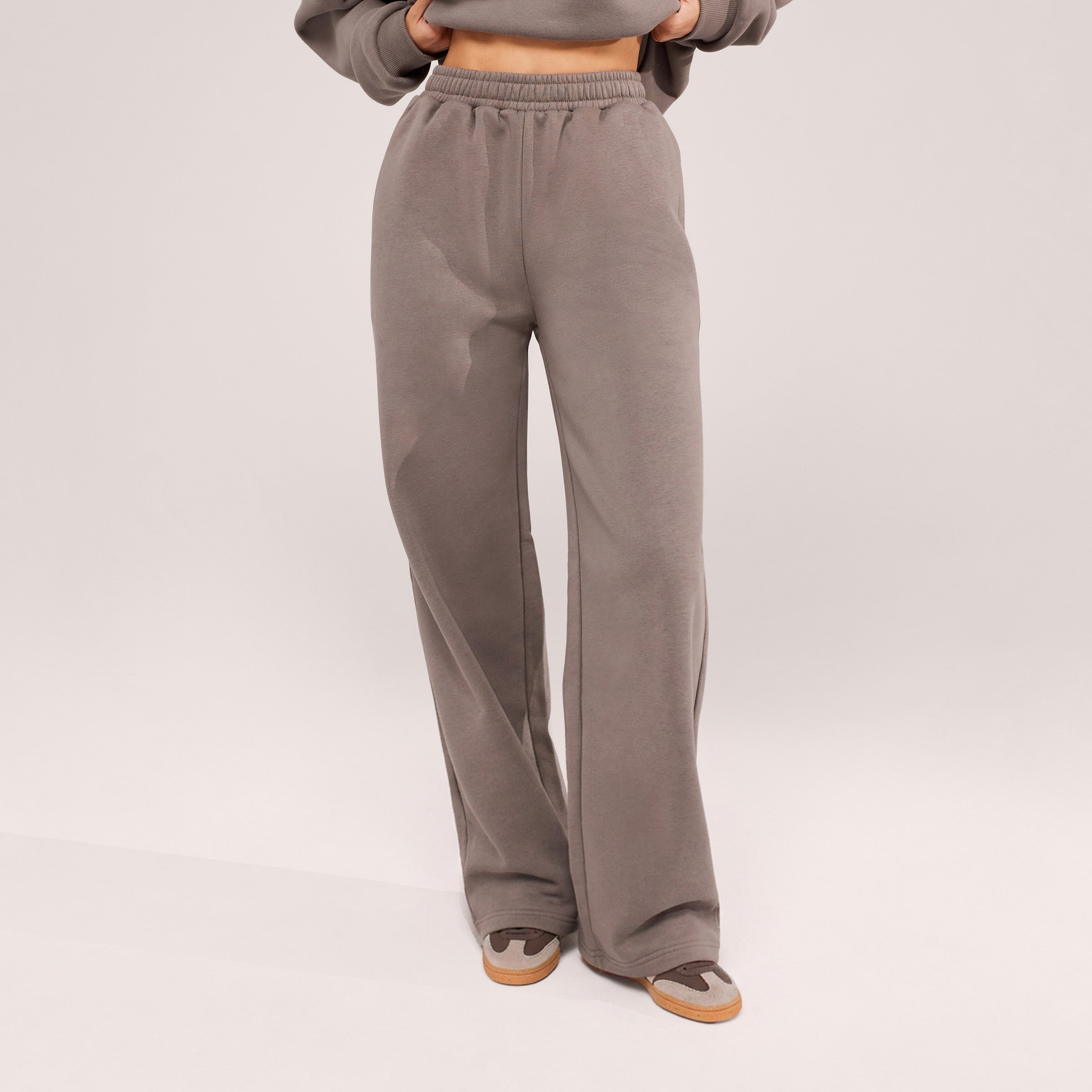 Organic Wide Leg Jogger - Mocha