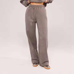 Organic Wide Leg Jogger - Mocha