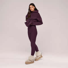Winter Everyday High Waisted Leggings - Wine