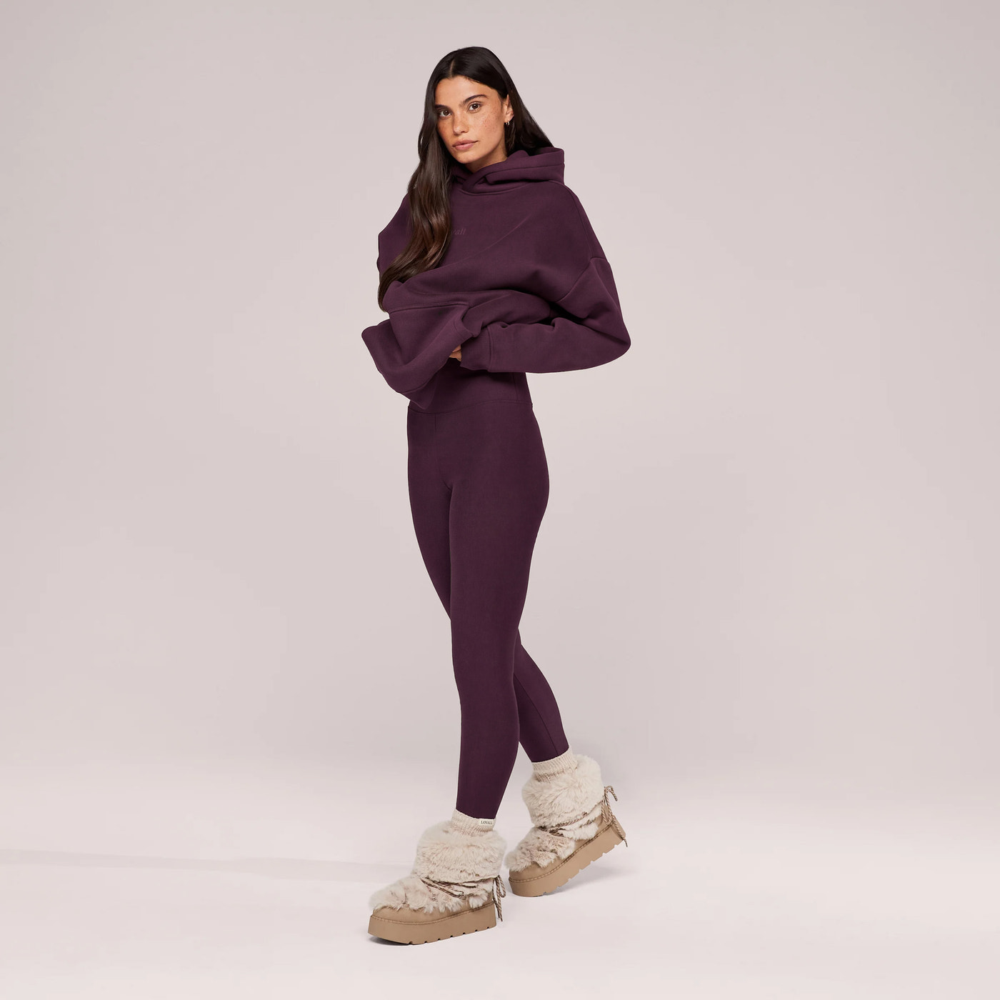 Winter Everyday High Waisted Leggings - Wine