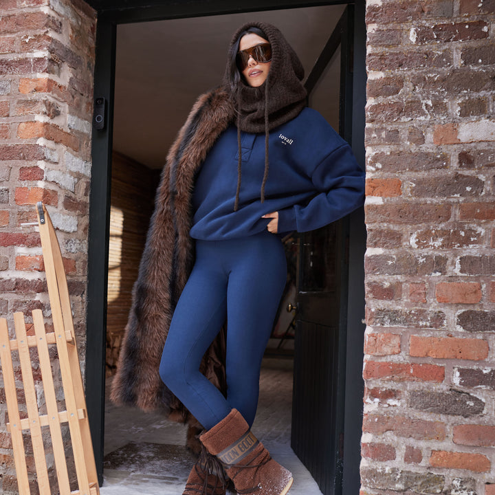 Winter Everyday High Waisted Leggings - Navy