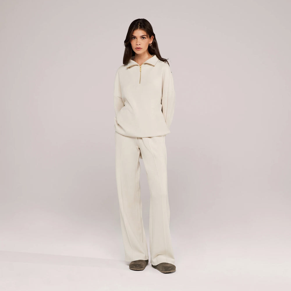 Ultimate Soft Wide Leg Jogger - Ecru