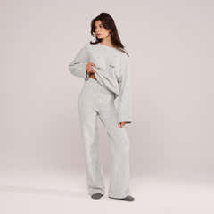 Lovall Knit Oversized Jumper - Light Grey
