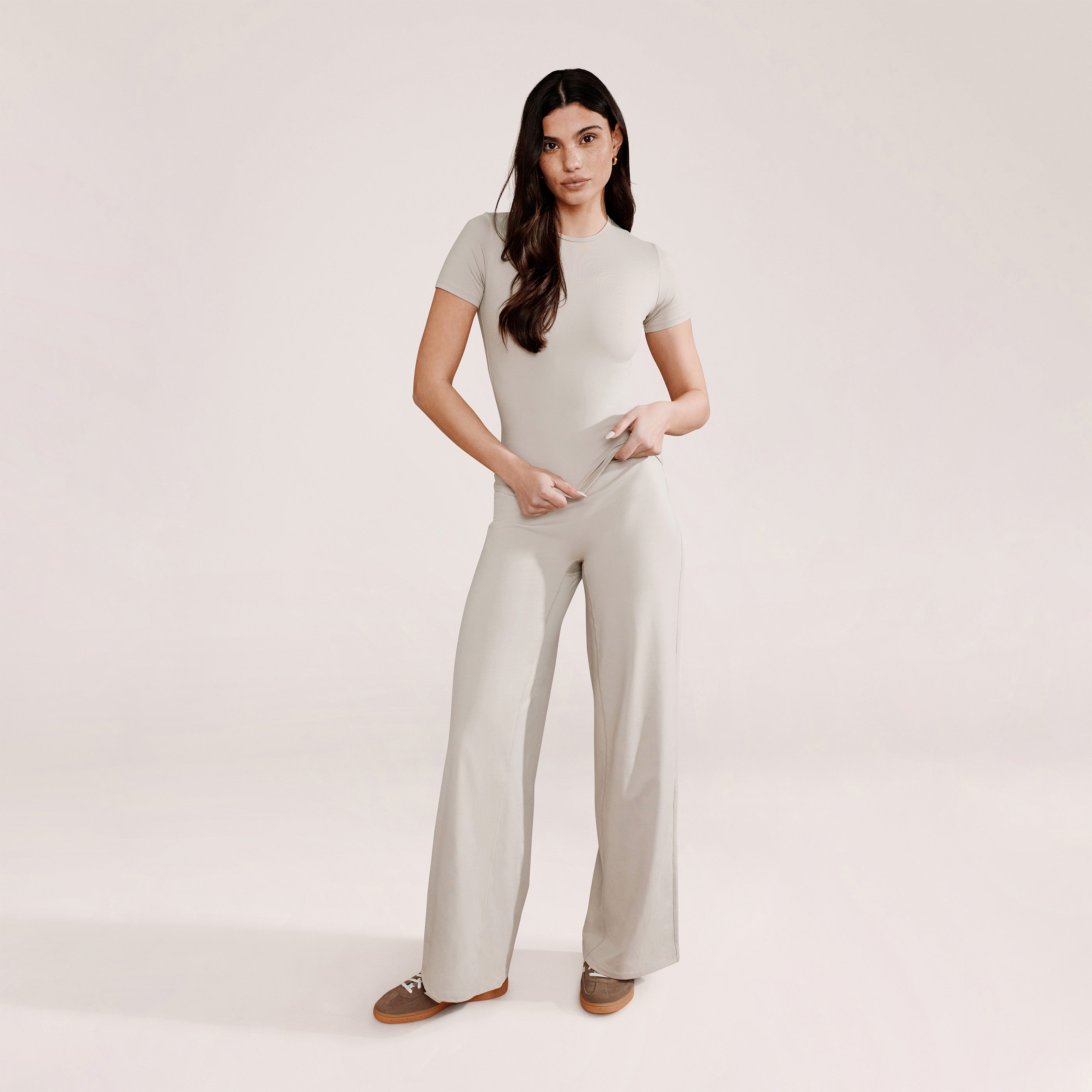 Ultimate Everyday Wide leg Trouser - Oatmeal Beige