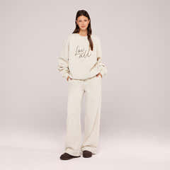 Heavyweight Oversized Sweatshirt Script - Ecru