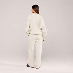 Organic Wide Leg Jogger - Ecru