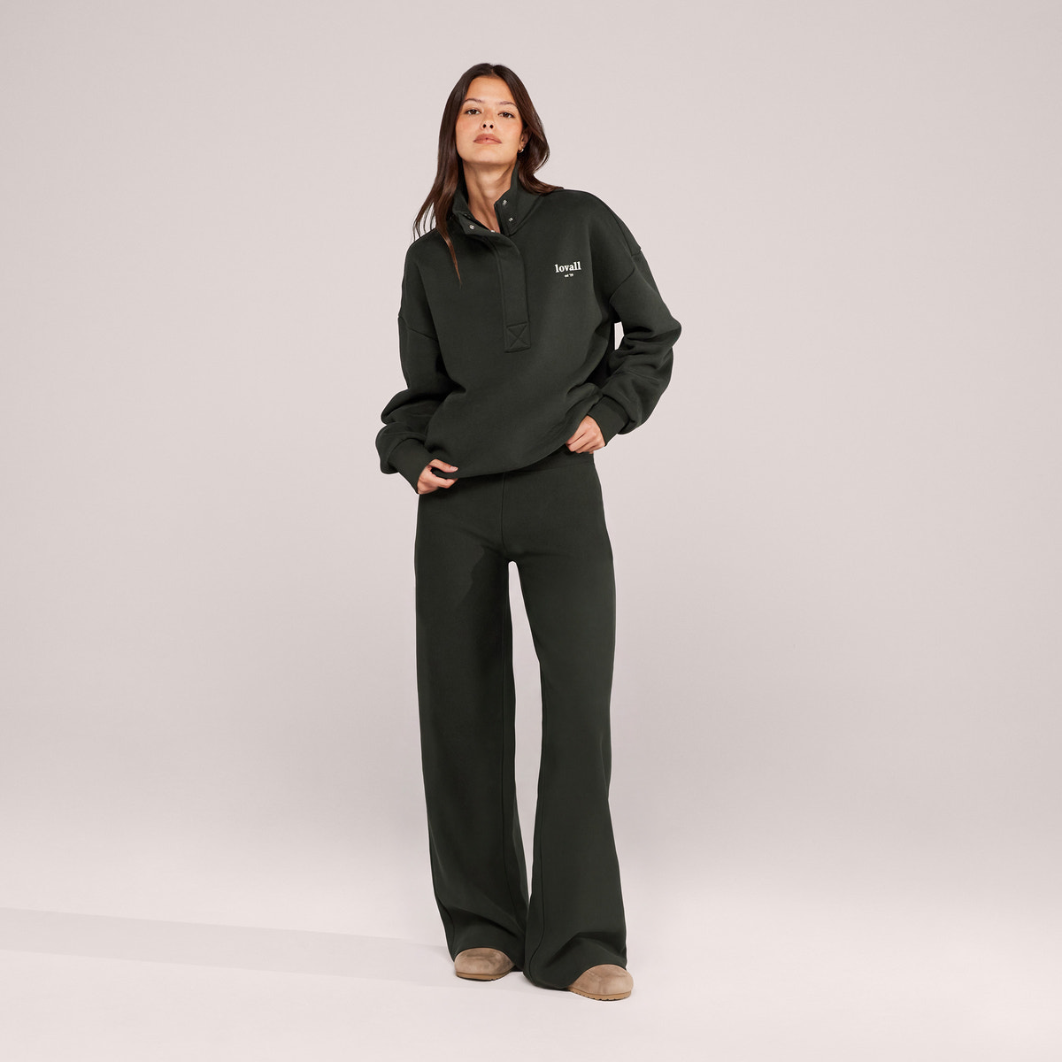 Winter Wide Leg Trousers - Pine