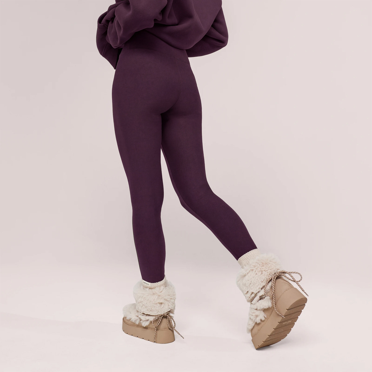 Winter Everyday High Waisted Leggings - Wine