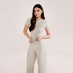 Ultimate Everyday Wide leg Trouser - Oatmeal Beige