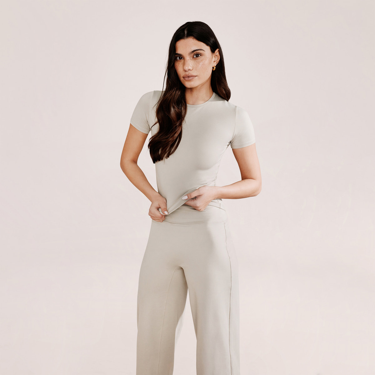 Ultimate Everyday Wide leg Trouser - Oatmeal Beige